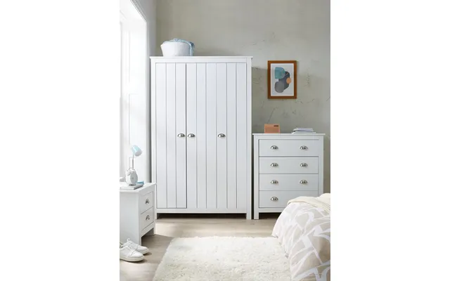 Atlanta 3 Piece Kids Bedroom Set White Wardrobe 4 2 Drawer Chests