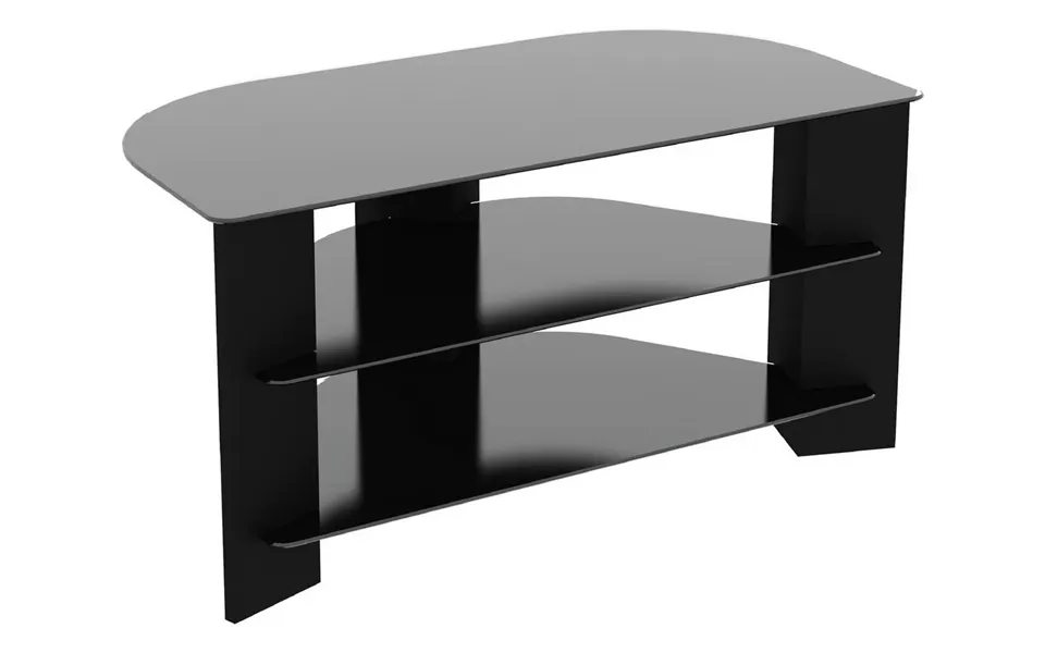 Avf Wood Effect Up To 42 Inch Tv Corner Stand Black With Shelves