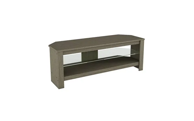 Avf Wood Effect - Up To 55 Inch Glass Shelf Tv Stand Grey With Shelves