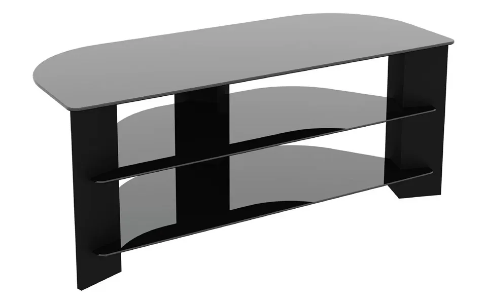 Avf Wood Effect Up To 55 Inch Tv Corner Stand Black With Shelves