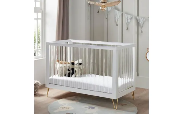 Babymore Kimi Cot Bed Acrylic No Mattress Baby Nursery Furniture