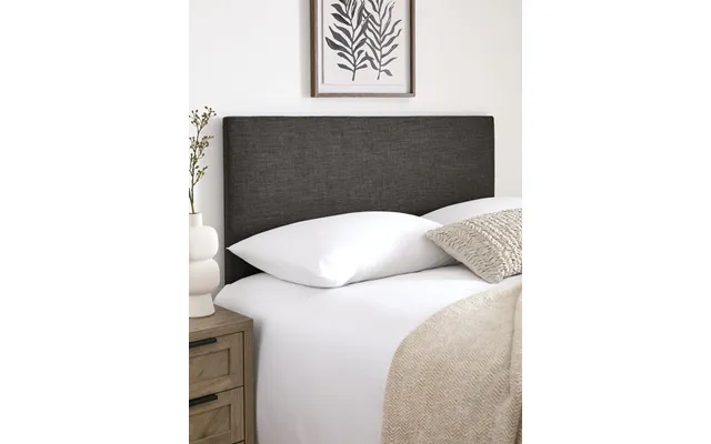 Beeston King Headboard Grey Upholstered Faux Linen Padded
