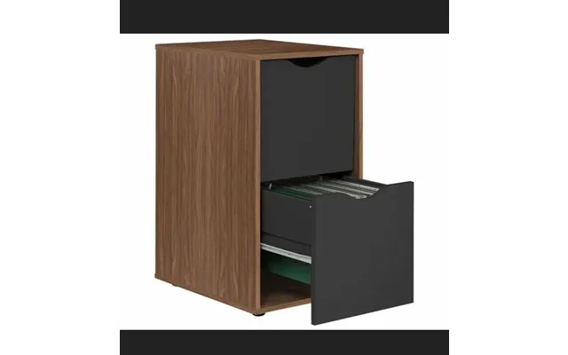 Berkeley Filing Cabinet Black And Walnut Effect Stylish Office Storage