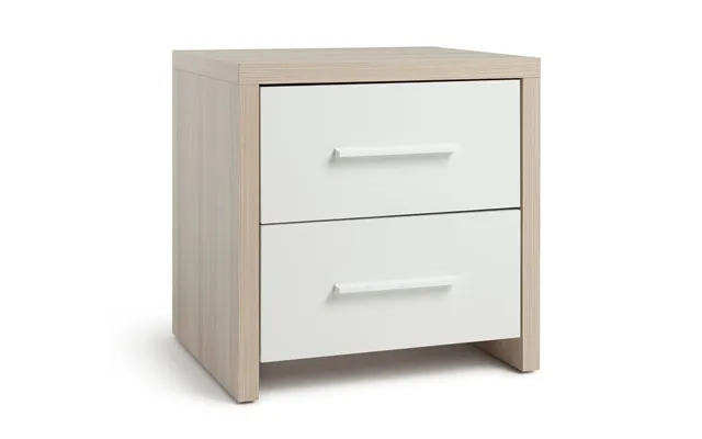 Broadway 2 Drawer Bedside Table Oak White Compact And Stylish Bedroom Storage