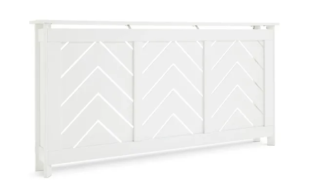 Chevron Large Radiator Cover White 158x81.5x21cm Uk
