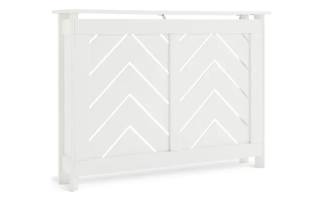 Chevron Small Radiator Cover White Modern Home Heating Cabinet Furniture product image
