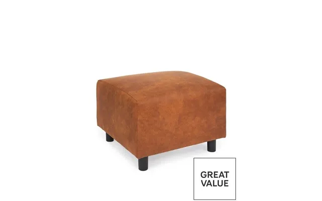 Clarkson Faux Suede Footstool Chestnut Comfortable Elegant Living Room Decor