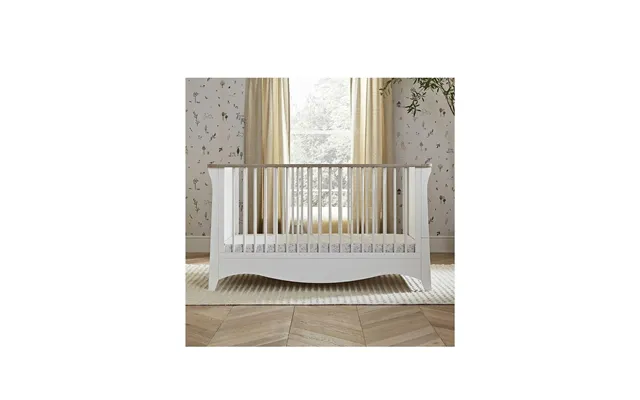 Cuddleco Clara Cot Bed White & Ash Convertible 3 Mattress Heights Two-tone