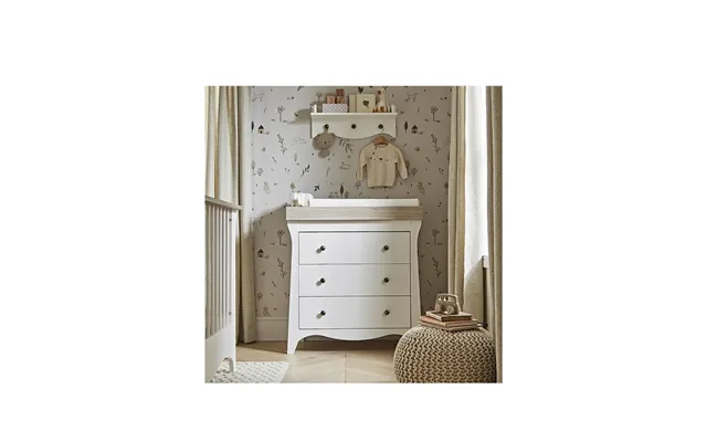 Cuddleco Clara Dresser Changer - White & Ash 3-drawer Nursery Unit