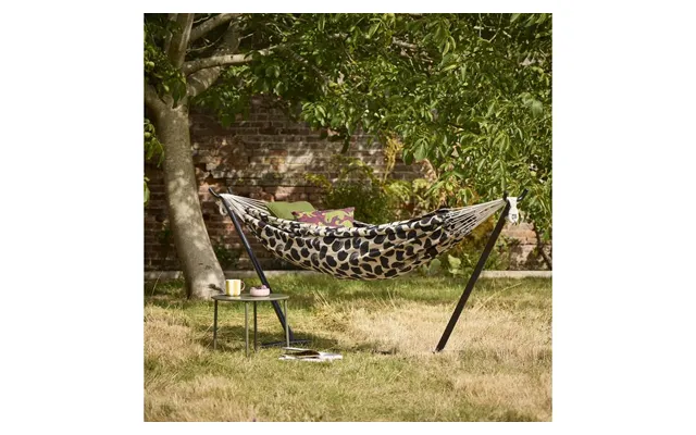Hammock With Metal Stand Black White Steel Frame Garden