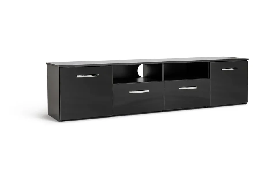 Hayward 2 Door Tv Unit Black Gloss Media Storage Cabinet Modern Living