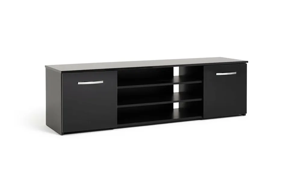 Hayward 2 Door Wide Tv Unit Black Gloss Modern Media Storage For Any Room