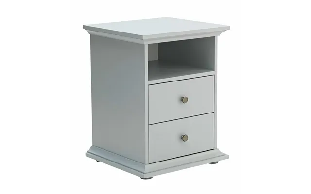 Heathland 2 Drawer Bedside Table Grey Modern And Functional Bedroom Storage