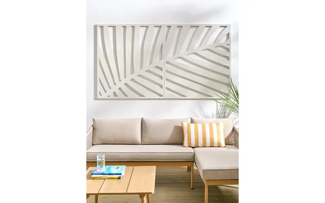 Horizontal Metal Garden Screen Leaf Wall Mounting Cream