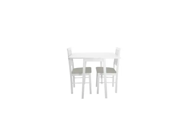 Kendal Extend White Dining Table & 2 White Chairs For Small Spaces