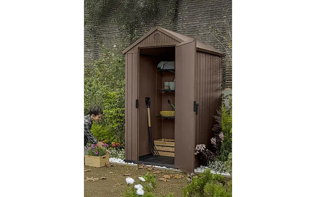 Keter Darwin 4x4 Storage Shed Brown Wood Look Weatherproof 125x110cm