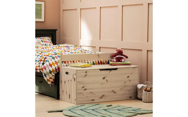 Kids Scandinavia Extra Large Toy Box Pine With Lid For Bedroom