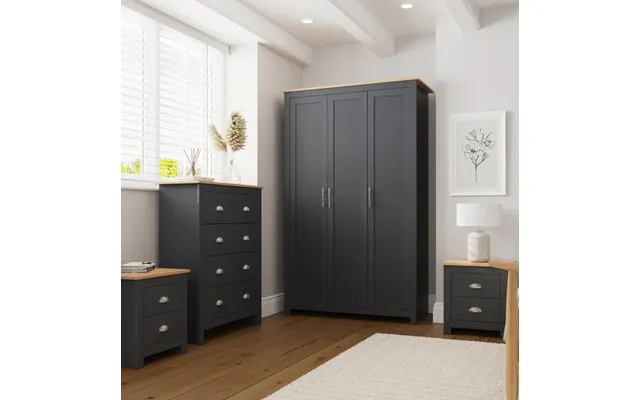 Lancaster Slate Blue 4 Piece Bedroom Set Storage Organiser Uk