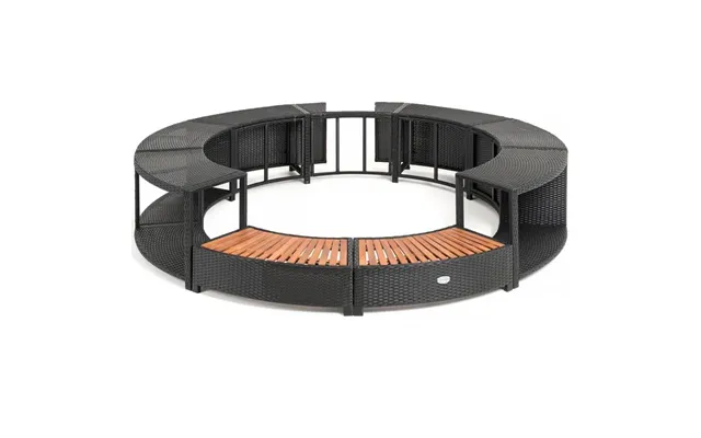 Lay-z-spa 200cm Black Round Rattan Hot Tub Surround Uk