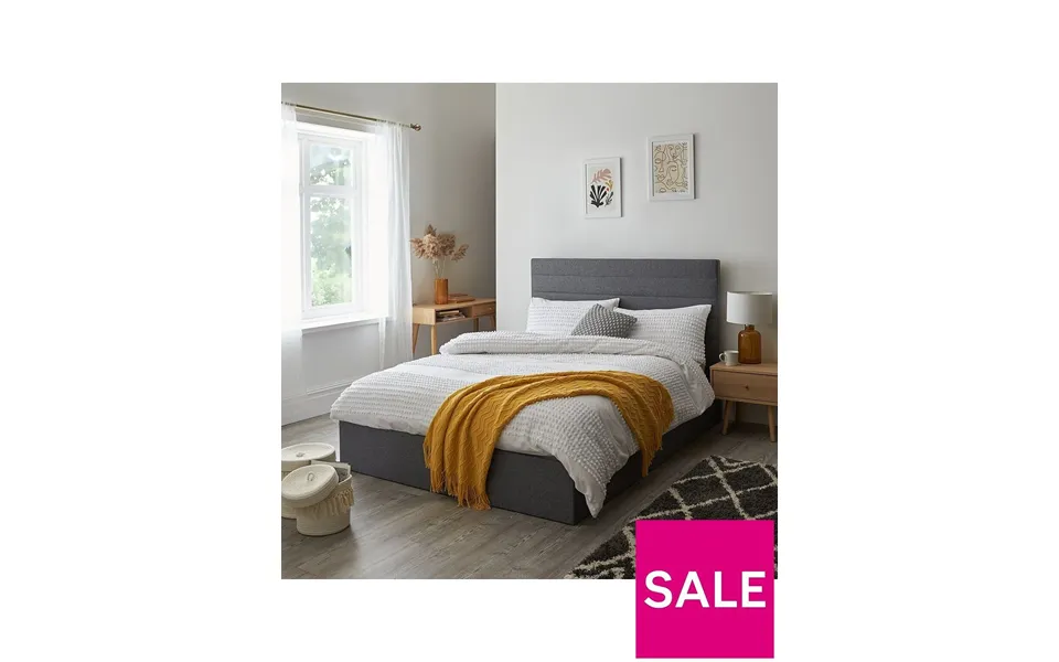 Lennox Fabric King Size Bed Frame Grey Durable And Stylish Bedroom Furniture