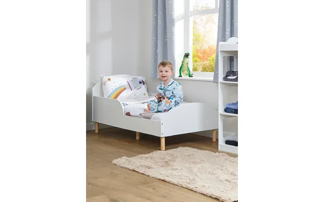 Liberty House White Toddler Bed Low To Ground Safety Rails From 18 Months