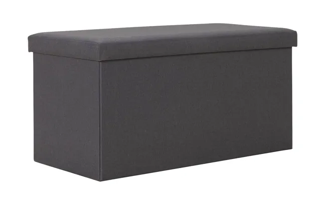Medium Fabric Ottoman Grey Storage Footstool Living Room Furniture Pouffe