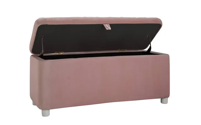 Mila Velvet Large Ottoman Pink Storage Footstool Living Room Furniture