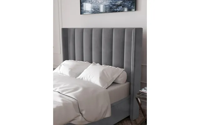 New Dakota Headboard Grey Double Velvet Upholstered Ready Assembled
