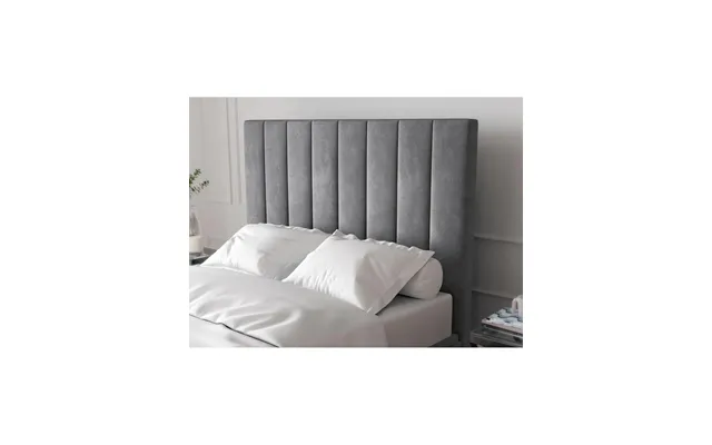 Nova Double Headboard Grey Upholstered Fabric Ready Assembled Textured