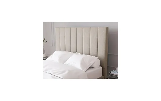 Nova Fabric Headboard Double Beige Padded With Vertical Stitching