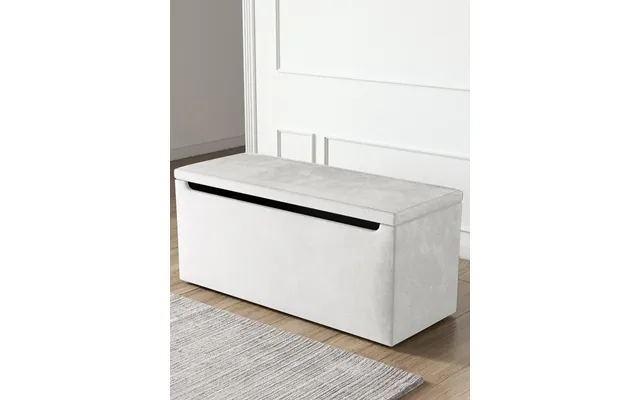 Nova Fabric Ottoman Blanket Box Ivory Storage Footstool Bedroom Seat