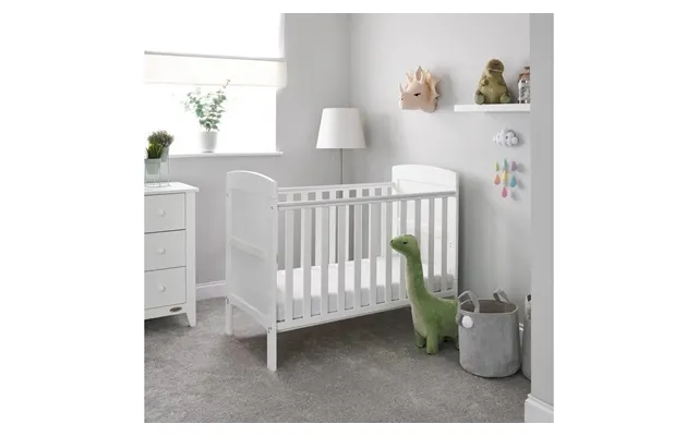 Obaby Grace Mini Cot Bed White Baby Nursery Crib Convertible Toddler