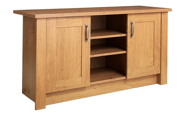 Ohio 2 Door Low Sideboard Tv Unit Oak Effect Media Stand Storage Cabinet