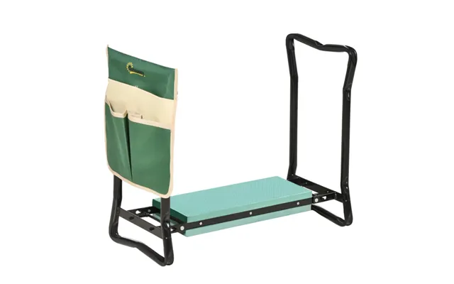 Outsunny Steel Frame Padded Garden Kneeler - With Tool Bag Green Fast Delivery product image
