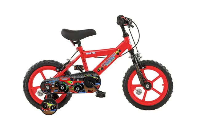Pedal Pals Monster Smash 14 Inch Kids Bike Red Childrens Cycle