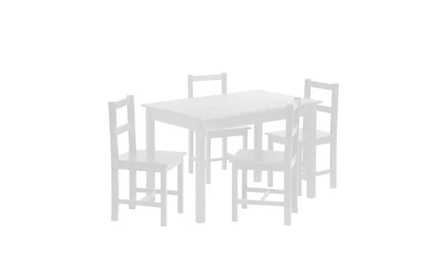 Raye White Dining Table & 4 White Chairs Scandinavian Design Compact
