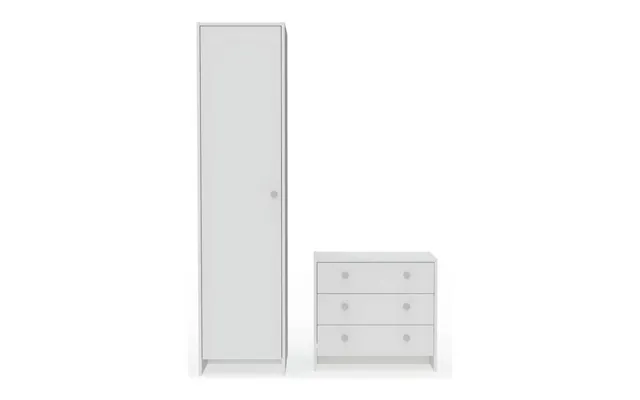 Seville 2 Piece 1 Door Wardrobe Set - White