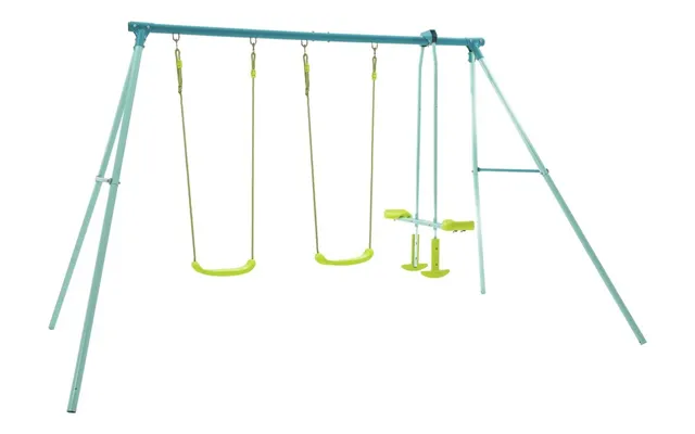Tp Toys Kids Double Swing Set With Glide Ride For Children Outdoor