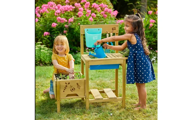 Tp Wooden Potting Bench Oak Garden Plant Storage Kids Workstation Uk