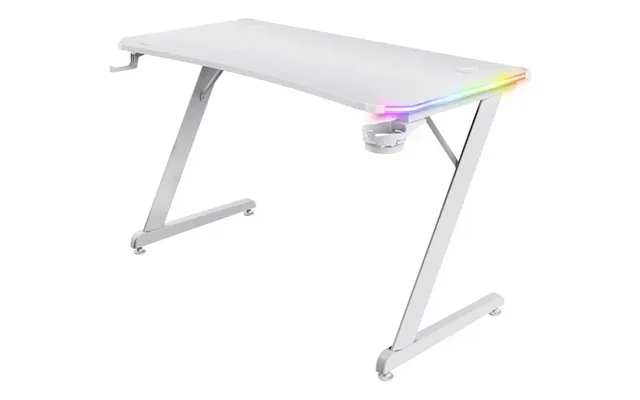 Trust Gxt709 Luminus Rgb Gaming Desk White Ergonomic Design
