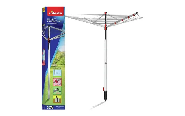 Vileda Sun-lift 40m 4 Arm Compact Rotary Airer Outdoor Washing Line product image