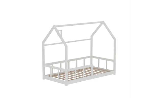 White Wooden House Bed Frame Toddler Bed Pine Wood Magical Design