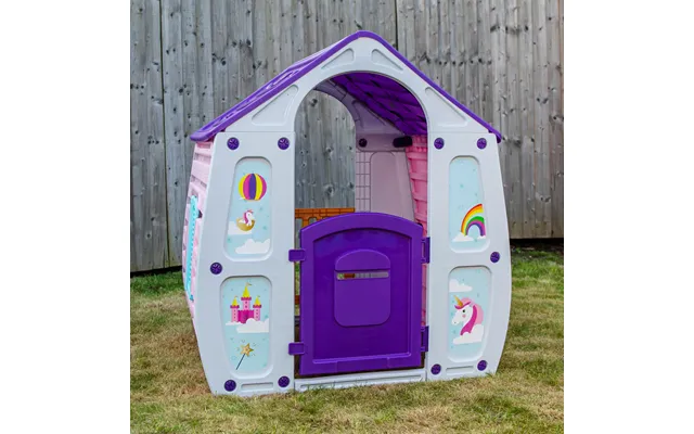 1.09m Purple Kids Indoor Outdoor Plastic Wendy House Unicorn Magical Playhouse