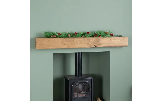 1.50m Pine And Red Berry Christmas Garland With Pinecones