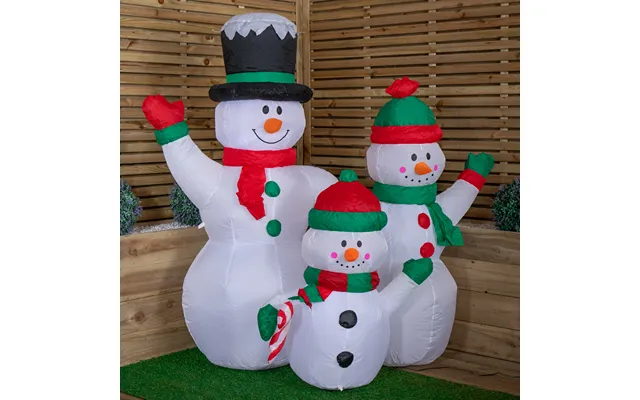 1.5m Light Up Christmas Inflatable Snowman Family With 12 White Leds