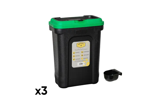 3 Pack 30 Litre Plastic Cat Dog Pet Or Bird Food Storage Tub Container