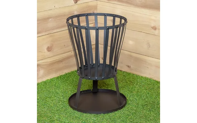 35cm Black Steel Garden Patio Log Burner Fire Pit Basket