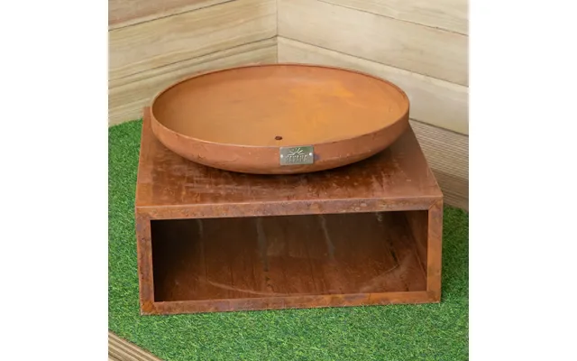 37cm Tierra Outdoor Steel Firebowl And Log Store