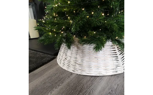 40 58cm Samuel Alexander Kd Willow Christmas Tree Skirt Wicker Rattan- Medium White Wash