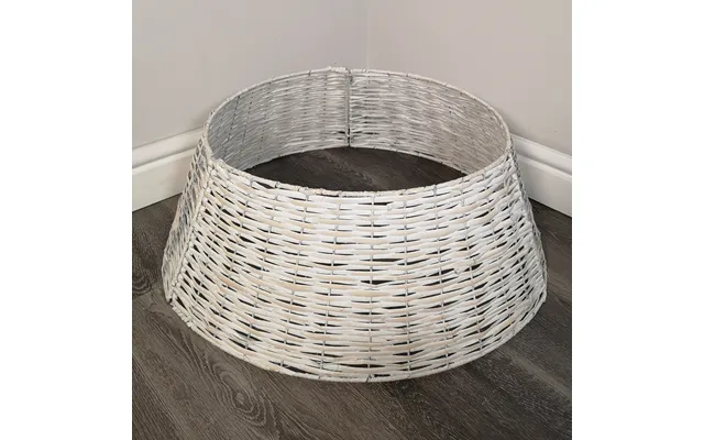 48 70cm Samuel Alexander Kd Willow Christmas Tree Skirt Wicker Rattan- Large White Wash